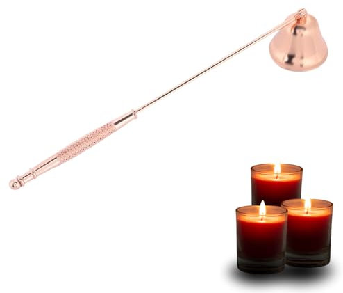Jadeshay Kerzenlöscher 1 Stück,Mode Edelstahl Glockenförmige Kerzenlöscher Dochtabdeckung Handwerkzeug(Roségold)