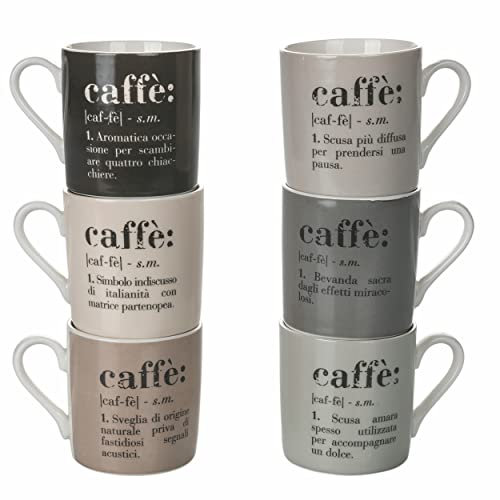 Villa d'Este Home Tivoli 5906603, Victionary Classic Set 6 tazzine caffè in new bone china 90 ml