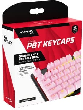 HyperX PBT Keycaps – Full Key Set, Double Shot PBT Material, English (US) Layout, 104 Keys, Pink