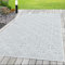 HomebyHome In & Outdoor Wetterfest 140x200 cm Grau, Zickzack Design 3D Effekt - Balkon Teppich Wasserfest, Kurzflor, Flachgewebt - Ideal für Küche, Garten, Camping und Terrasse