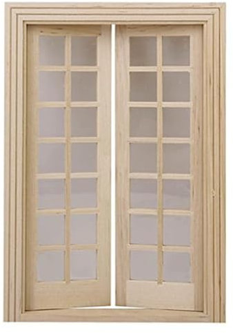 iplusmile Miniatur Möbel - Puppenhaus Holz Türen - 1:12 Miniatur Holz Tür - 28 Panel Hölzerne Außentür für DIY Puppenhaus Zubehör