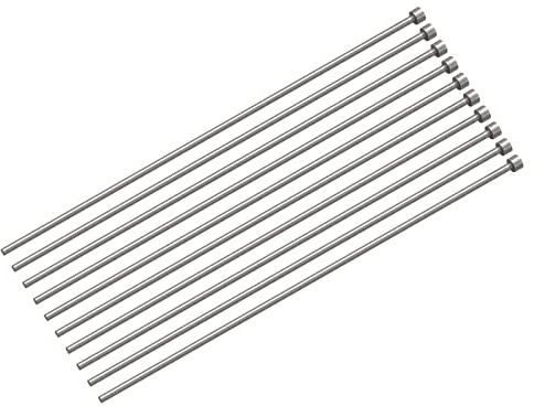sourcing map 10 Stück Gerade Auswerferstifte Pin Punches 3mm (1/8) Durchmesser Werkzeug Auswerferstifte 65Mn Stahl Kunststoffteile Auswerfer für Kunststoffform Mechanische Wartung 200mm (8)