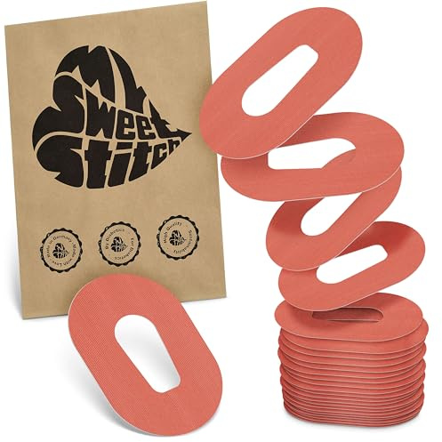 MySweetStitch 25 Ringpatches für Dexcom G6/ONE oval Coral | Stabilisiert ablösende Ränder, Mitte bleibt frei, wasserfest und flexibel, bis zu 15 Tage Halt