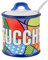 Baroni Home Barattolo Da Cucina Ceramica Decorata Linea Pop, Zuccheriera Chiusura Ermetica, 8x8x10 cm