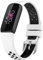 By Qubix - Kompatibel mit Fitbit Luxe - Silikon-Sportarmband - Größe: Large - Weiß + Schwarz - Kompatibles Fitbit Armband, Large, Silikon