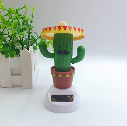 Figurines mobiles à énergie solaire - Jouet de danse solaire - Jouet de danse - Poupées de voiture - Décoration pour rebord de fenêtre, bureau, cactus