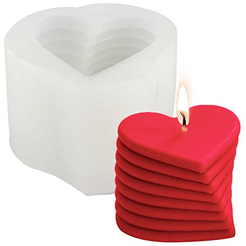 Herz Kerzenformen zum Gießen 3D Herzform Silikon Liebe Kerzenform Rotierende Silikonform Herzen DIY Silikonform Kerzen Spirale Kerzengießformen aus Silikon für kerze Valentinstag Dekorative Geschenke