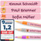 Personalisierbare Namensaufkleber für Kinder (60 Stk. 47x7 mm) - Wasserfeste Namensschilder für Gegenstände, Stifte & Textilien - Optimal für Kita, Kindergarten und Schule - Schöne Motive