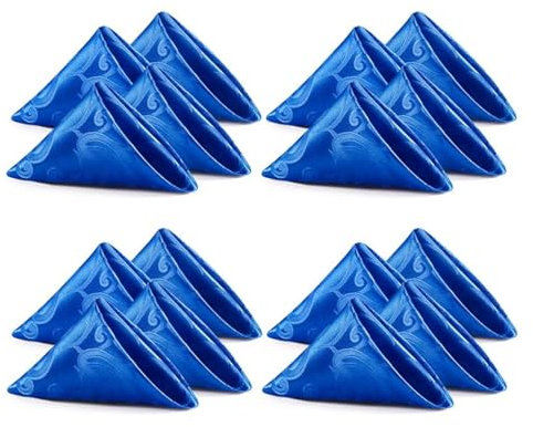 HommxJF Damast-Servietten, Jacquard-Satin-Servietten, königsblau, 43,2 x 43,2 cm, wasserabweisend, auslaufsicher, für Restaurant, Hochzeiten, Partys, Abendessen, Dekoration, 16 Stück