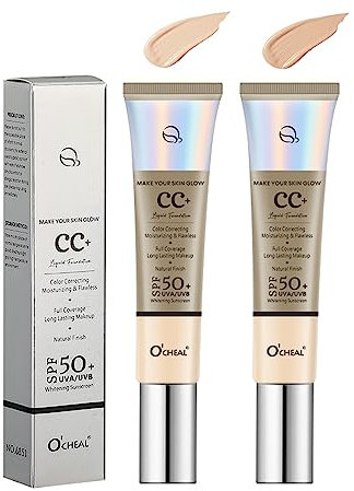 PIWINE CC Cream Foundation LSF 50 Gesichts-Sonnenschutz, volle Abdeckung, Concealer, Foundation, feuchtigkeitsspendend, aufhellend, feuchtigkeitsspendend, langanhaltend, leicht