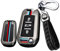 ontto Metall Autoschlüssel Hülle Schlüsselhhülle Passt für Peugeot 308 408 508 2008 3008 4008 Citroen C4L Picasso DS3 DS4 Opel Mokka Zafira Schutzhülle Schlüsselanhänger Schlüssel Etui Cover-B Schwarz