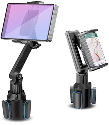 Tablet-Halterung für Auto-Getränkehalter, 38,1 cm lang, 2-stufiger 360°-Ständer mit 4 cm Tiefe, große Klemme für iPad Pro 12,9/11/10,5/9,7/Air/Mini, Samsung Galaxy Tab/Z Fold 6/5, iPhone 16/15 Pro,