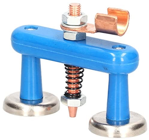 Magnetic Welding Ground Clamp, Super Magnetic Welding Support Clip Blue Welding Ground Clamp Tools for Welder Copper Tail Ground Connector