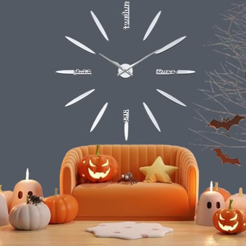 Coraltree 3D Wanduhr DIY Modernes Design | Leise Quarzuhr für Wohnzimmer, Büro, Schlafzimmer | Kreative Geschenkidee für Hausdekoration | Einfache Montage (3DGZ012-Silver)