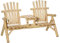 Outsunny Gartenbank mit Tisch, Gartenmöbel, Sitzbank, 2 Stühle, Massivholz, Natur, 157 x 88 x 103 cm