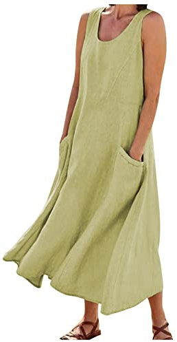 SCBFDI Maxi Dress Cute Summer Outfits for Women White Casual Dress Modest Prom Dress Long White Dress White Linen Dress Long Black Dress Long Sleeve 2024 Mardi Gras Plus Size Dresses Green 3XL