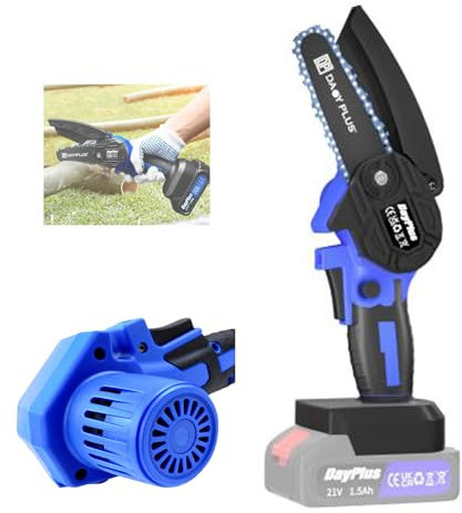 Mini Chainsaw Cordless, 4 inch Portable Electric Chainsaw, 18-24V Battery Powered Chain Saw for Wood Cutting/Tree Trimming/Gardening - Only Fuselage + Guide Plate + Chain + Scabbard(No Battery)