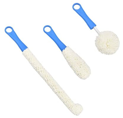 Beavorty 3 Piezas 1 Juego Cepillo de Limpieza decantador de Vino Botellas Limpiador decantador de Vino Cleaning Brush Glass Cleaner Brush Herramientas de Limpieza de tarros Familiar Copa