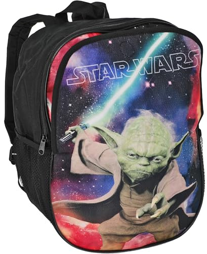 alles-meine.de GmbH großer Kinder Rucksack - Star War - Tasche - Yoda - wasserfest & beschichtet - Kinderrucksack - 2 Fächer - groß Kind - Jungen Mädchen - Kindergartentasche - z..