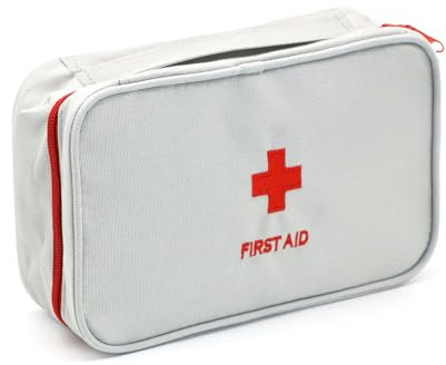 ALLY-MAGIC First Aid Bag Empty Pouch Travel Emergency Pouch Small Medical Kit Portable Travel First aid kit Mini Medicine Storage Bag for Camping Hiking Outdoor Activities Y4-STJJB (Grey)