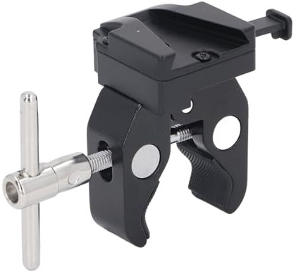 V Mount Battery Adapter - Aluminum Alloy Adjustable Clamp Plate with Anti-Slip Design for Light Stand Tripod