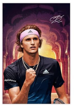 ocvdfss Alexander Zverev Leinwand-Poster, Schlafzimmerdekoration, Landschaft, Büro, Raumdekoration, Geschenk, 30 x 45 cm
