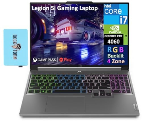 Lenovo Legion 5i Gen 9 Gaming Laptop 16.0 165Hz IPS WQXGA Display (Intel i7-14650HX, GeForce RTX 4060 8GB, 32GB DDR5, 2TB PCIe SSD, 4-Zone RGB KB, WiFi 6E, Win 11 Home) w/DKZ USB Port Expander