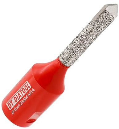 DIATOOL Diamond Mortar Raking Bit - Tuck Pointing Bit with Carbide Tipped for Granite Marble Concrete Masonry Stone Removals Vacuum Brazed Bit M14 Thread(8 * 42mm)