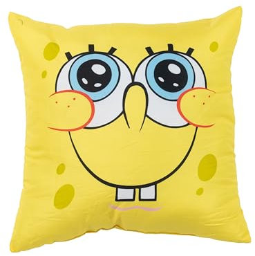 United Labels Spongebob Schwammkopf Kissen, Kopfkissen 40x40 cm, Gelb, Sofakissen, Dekokissen für Fans
