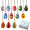 HDCRYSTALGIFTS Osterbaum-Ornamente aus geblasenem Glas, mehrfarbig, Mini-Glaseier zum Aufhängen, Dekoration für Baumkorb, Basteln, Ostern, Partygeschenke, 12 Stück