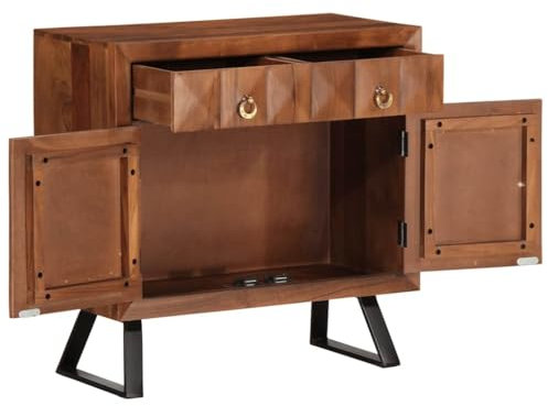 HEFZGDB Schubladenschrank Honigbraun 70x35x70 cm Massivholz Akazie Seidbord Wohnzimmer Barschrank Sideboard Wohnzimmer Vitrinenschrank Wohnzimmer für Küche Wohnstube Dessert Shop Café