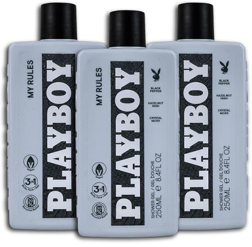 3 er Pack PLAYBOY My Rules 3in1 Shower Gel 3 x 250 ml
