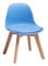 FurnitureR 1 PC Kinderstuhl mit breitem Weichkissensitz, Beine aus massivem Buchenholz, Stabiler Kinderstuhl mit Rückenlehne für Kinderzimmer, geeignet für 1-6 Jahre Kinder, PP+PU, Blau