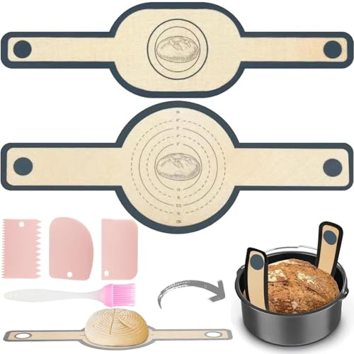 Set of 2 Oven Liners for Oven Base, Silicone Bread Sling, Baking Mat, Dutch Oven Liner Reusable Dutch Oven Liner with Long Handles
