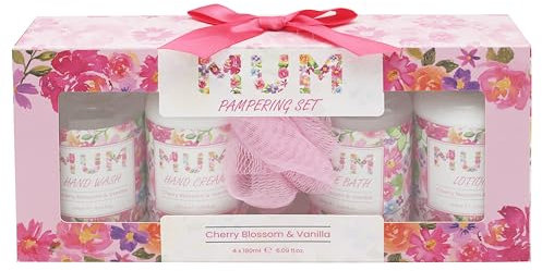 The Leonardo Collection Jennifer Rose Gallery Mum Pamper Set | Hand Wash, Hand Cream, Lotion & Bubble Bath | Luxurious Skin Care & Relaxing Bath Soak | Cruelty-Free Spa Gift Set for Women