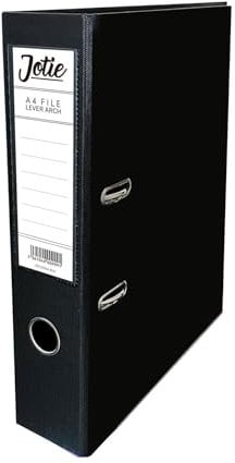 1 x Black A4 Lever Arch File for Paperwork A4 Folders with 70mm Spine, Thumb Ring & Elegant Anti-Spill Cover | Large Ring Binders | File Storage & Office Supplies Assorted Colours