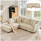 Seyakany Canapé d'angle en L avec Repose-Pieds Convertible,canapé 5 Places,canapé en U,adapté au Salon, Appartement,Coton et Lin,Beige