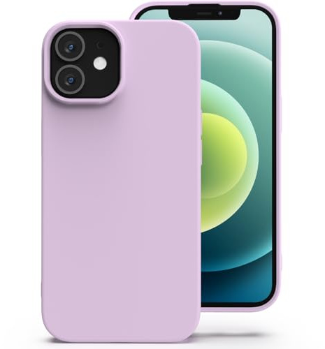 Zuvirelx Silikon Handyhülle für iPhone 12/12 Pro Hülle, Weiches Griff, Dünne, Minimalistisch, Stoßfest, rutschfest, Taschenpassend - Lavendel