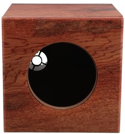 HOODANCOS Wooden Speaker Box for Car Audio Systems and Truck Use, 4 Inch Speaker Enclosure with Refined Striped Wooden Finish, Reducing Distortion and Offering Universal Compatibility