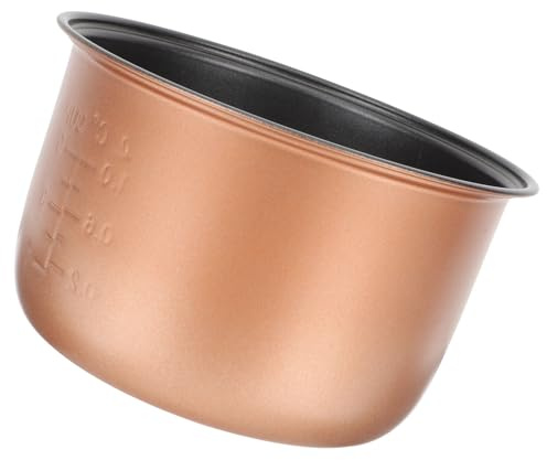 Toyvian Ersatztopf für Reiskocher 2l aus Aluminiumlegierung, Gold | Antihaft Reiskocher, Universeller Innentopf, Wärmeleitung, Reiskocherzubehör