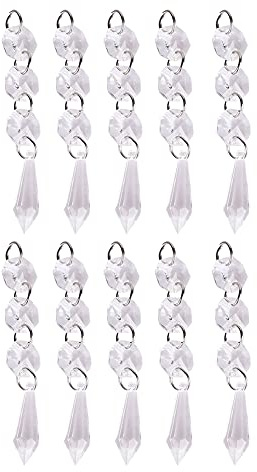 10 Stück Acryl transparent kleine klare Kristallstränge Edelsteine ​​Perlenvorhang DIY Handwerk Licht Anhänger Hochzeit Home Dekoration Party Mittelstücke Dekor