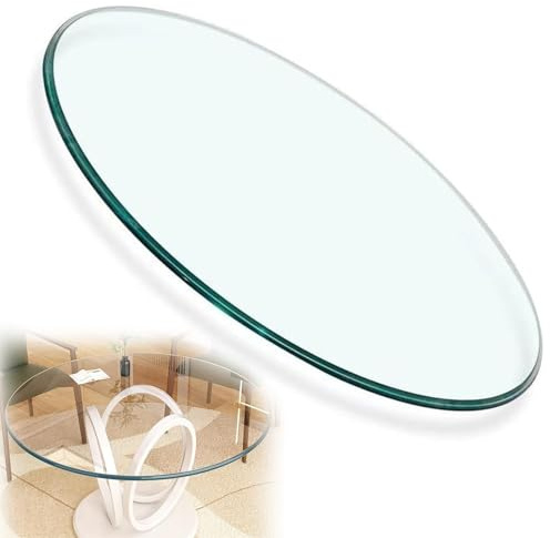 Runde Tischplatte aus gehärtetem Glas für DIY-Couchtische und Terrassen, 80 cm, runder Ersatz, transparent, perfekt für Heimdekoration