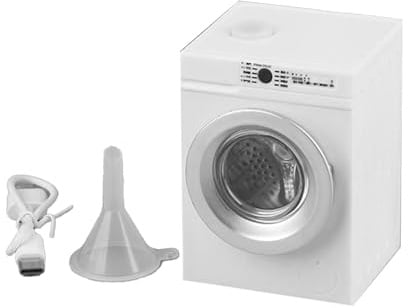 Mini Washing Machine in 1:12 - Rechargeable Washing Machine Toy Set with Rotating Drum Toy for Fake Laundry Activity Activity Simulation Educational Home Fun Appliance