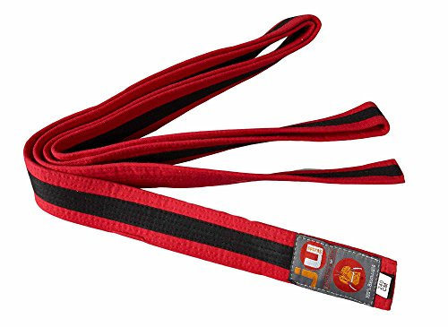 Ju-Sports Budogürtel - rot/schwarz/rot, Baumwolle I Kampfsport Gürtel Für Budo-Sportarten, Judo, Karate uvm. I Ca. 4 cm breiter Martial Arts Gürtel I 240 cm