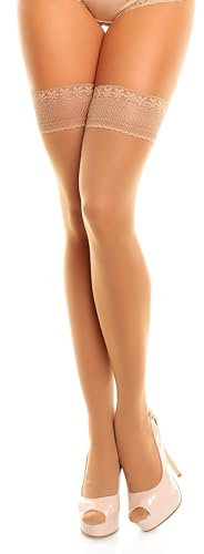 GLAMORY Damen Halterlose Stütz-Strümpfe Vital 70 DEN, Braun (Make Up), XXX-Large (Herstellergröße: 3XL-(56-58))