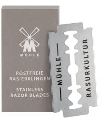 MÜHLE 10er Pack Rasierklingen für alle gängigen Modelle der Sicherheitsrasierer und Rasierhobel - rostfreier Stahl