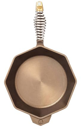 Finex 25,4 cm Gusseisen-Pfanne mit Deckel 8 Skillet Seasoned | Natürlich antihaftbeschichtetes modernes Erbstück-Design, Edelstahl-Schnellkühlgriffe, die kühl bleiben für das tägliche