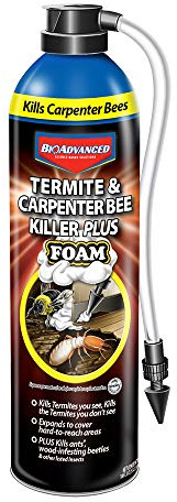 BioAdvanced Termite & Carpenter Bee Killer Plus Foam - Expanding Foam Termite Killer for Wood-Infesting Pests - 18 oz Can