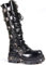 New Rock Newrock 272 - S1 Nero Metallizzato Goth Alti al Ginocchio di avviamento Postale Stivali Fibbia in Pelle (41)