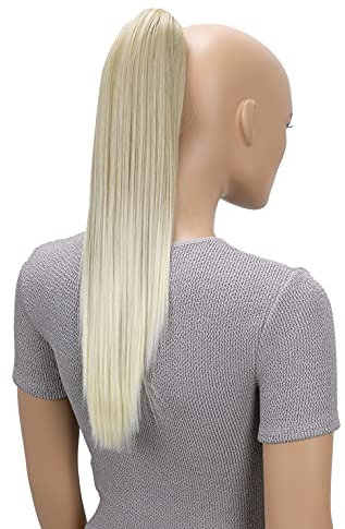 CAISHA 50cm Clip on Zopf Haarteil Pferdeschwanz Haarverlängerung Kunsthaar Glatt Blond Mix H151